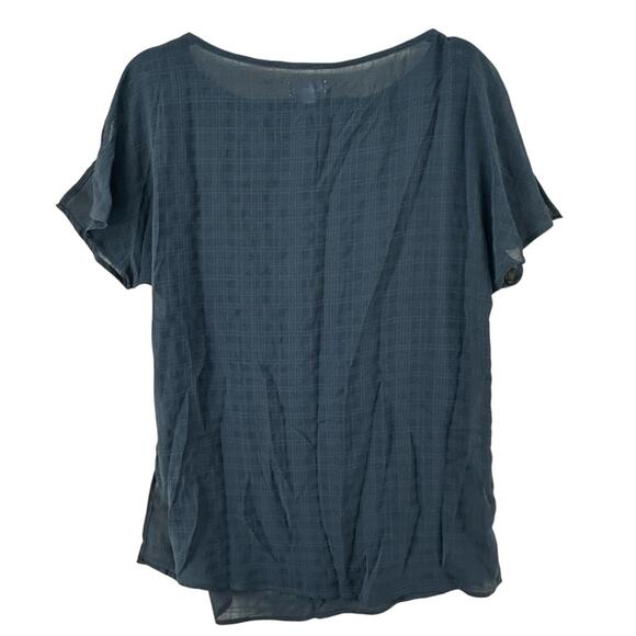 NWT 14th & Union Women's Size Small Grey Top Popover Tunic Blouse Semi Sheer - Picture 3 of 10